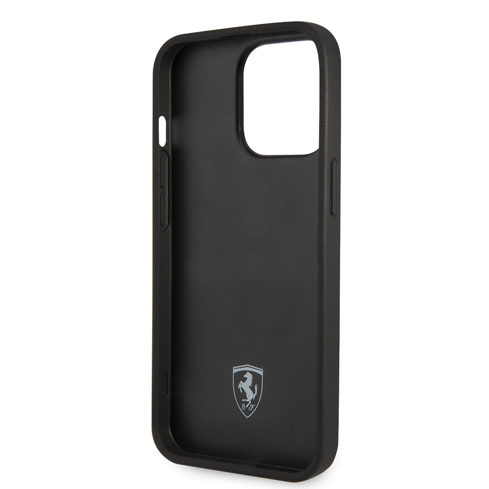 iPhone 14 Pro Max Kılıf Ferrari Deri Sarı Noktalı Dizayn Kapak