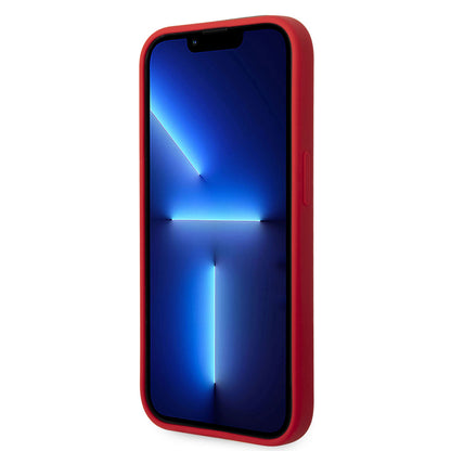 iPhone 14 Pro Max Kılıf Ferrari M-safe Şarj Özellikli Silikon Metal Logo Dizayn Kapak