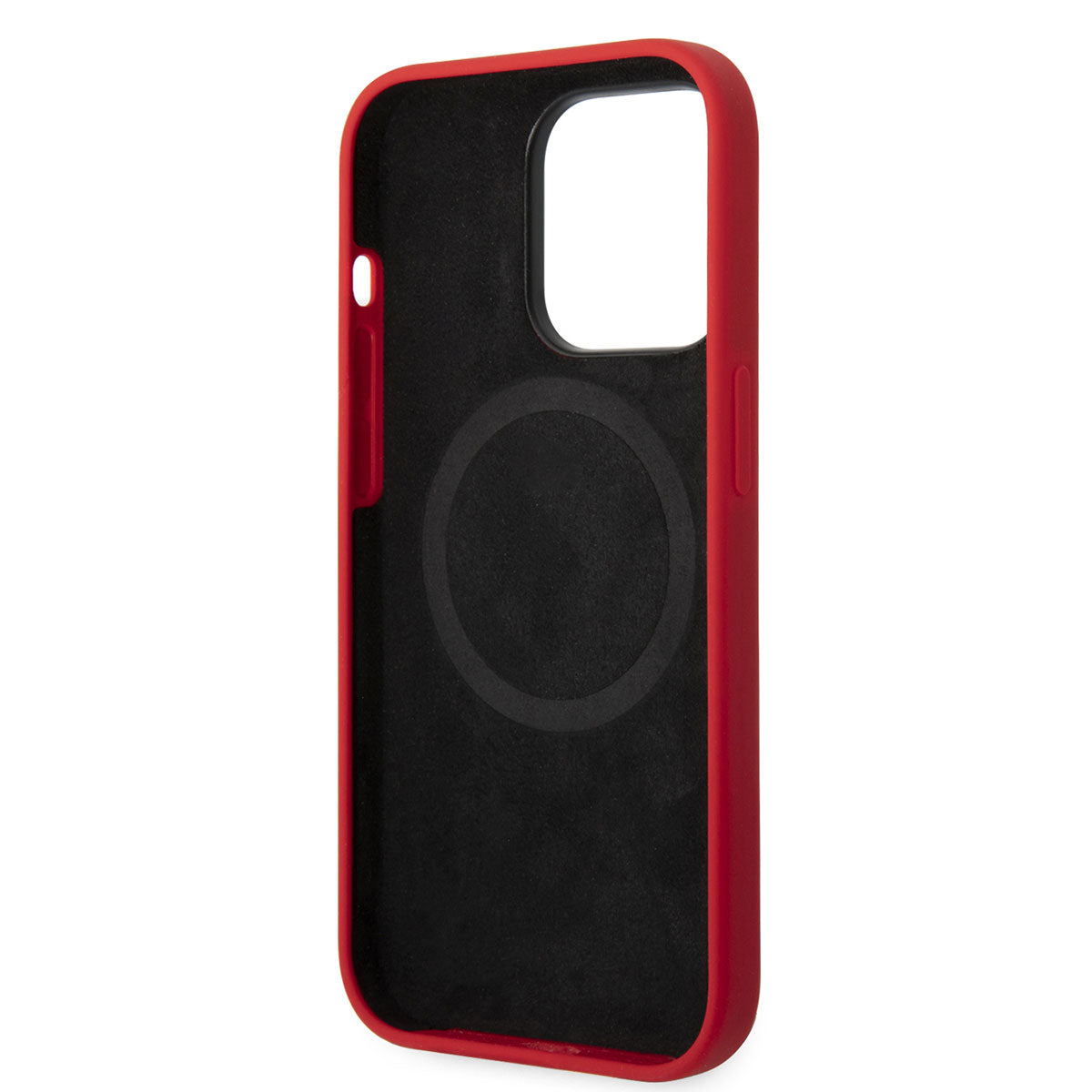 iPhone 14 Pro Max Kılıf Ferrari M-safe Şarj Özellikli Silikon Metal Logo Dizayn Kapak