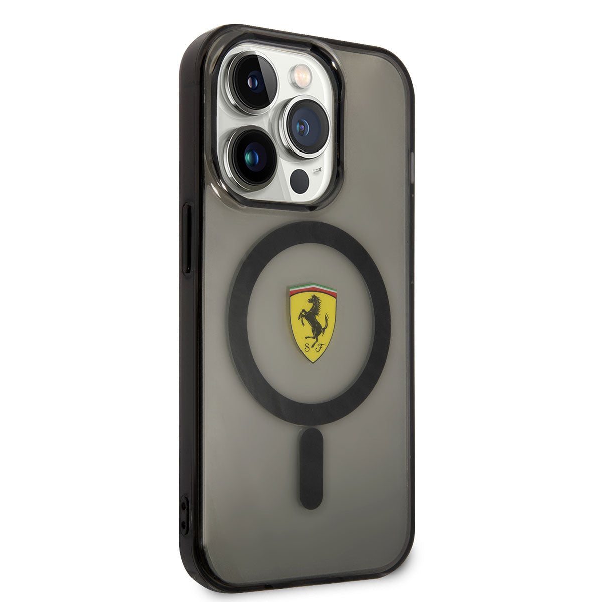 iPhone 14 Pro Max Kılıf Ferrari M-safe Şarj Özellikli Yarı Transparan Dizayn Kapak
