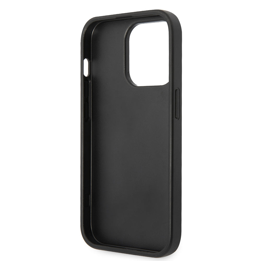 iPhone 14 Pro Max Kılıf Ferrari Orjinal Lisanlı Klasik Metal Logolu Karbon V Desenli Kapak