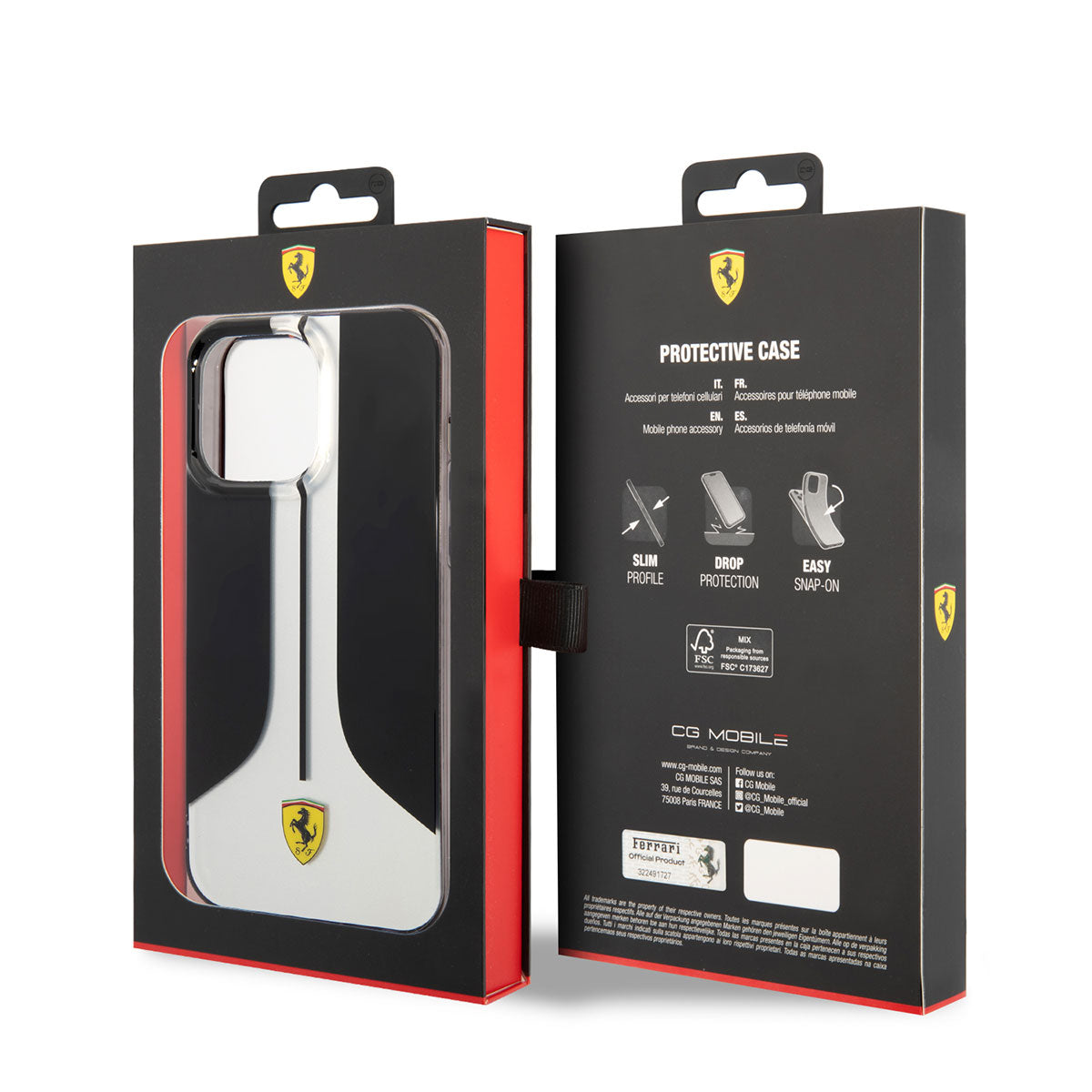 iPhone 14 Pro Max Kılıf Ferrari Orjinal Lisanslı 296 Çizgili Dizayn Kapak