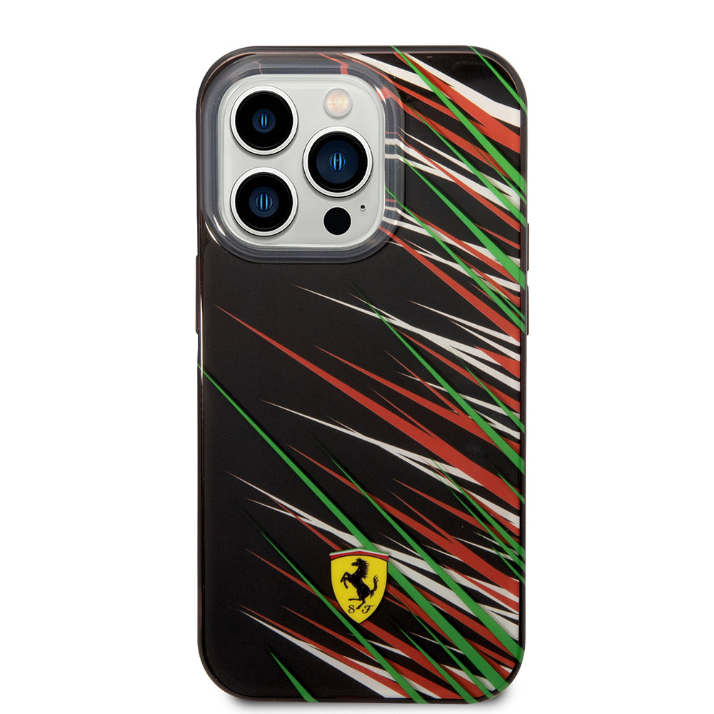 iPhone 14 Pro Max Kılıf Ferrari Orjinal Lisanslı Baskı Logolu Çimen Desenli Kapak