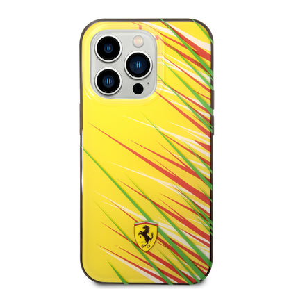 iPhone 14 Pro Max Kılıf Ferrari Orjinal Lisanslı Baskı Logolu Çimen Desenli Kapak