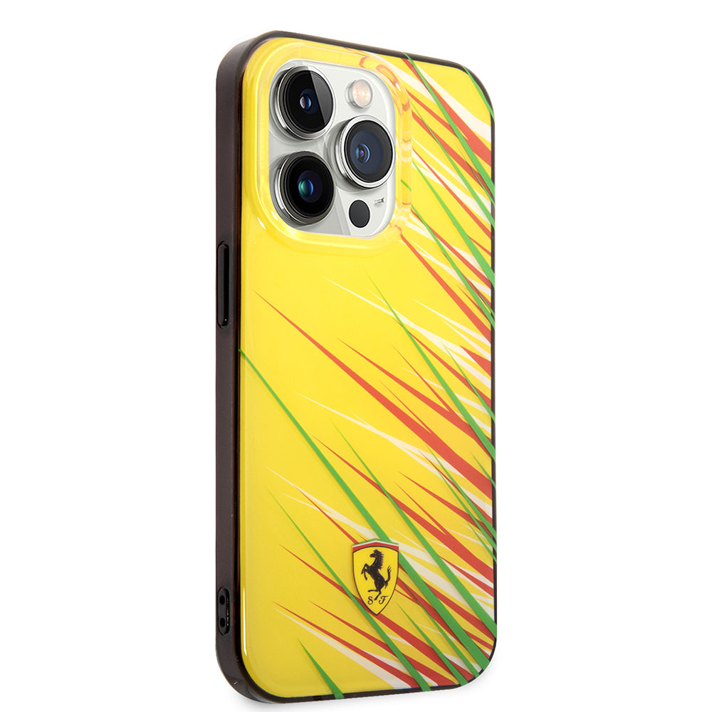 iPhone 14 Pro Max Kılıf Ferrari Orjinal Lisanslı Baskı Logolu Çimen Desenli Kapak