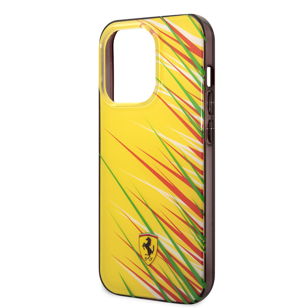 iPhone 14 Pro Max Kılıf Ferrari Orjinal Lisanslı Baskı Logolu Çimen Desenli Kapak