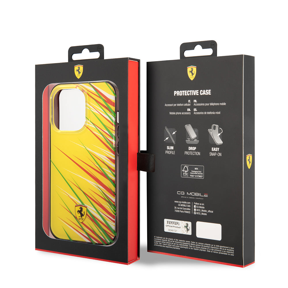 iPhone 14 Pro Max Kılıf Ferrari Orjinal Lisanslı Baskı Logolu Çimen Desenli Kapak