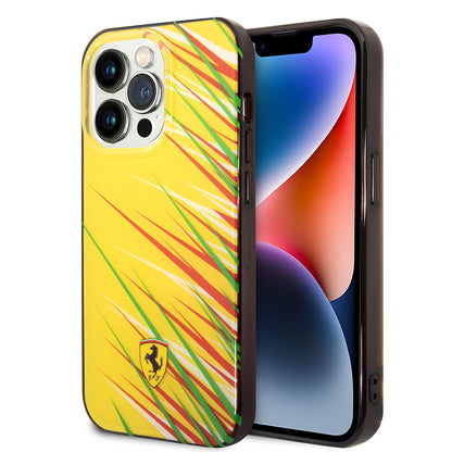 iPhone 14 Pro Max Kılıf Ferrari Orjinal Lisanslı Baskı Logolu Çimen Desenli Kapak