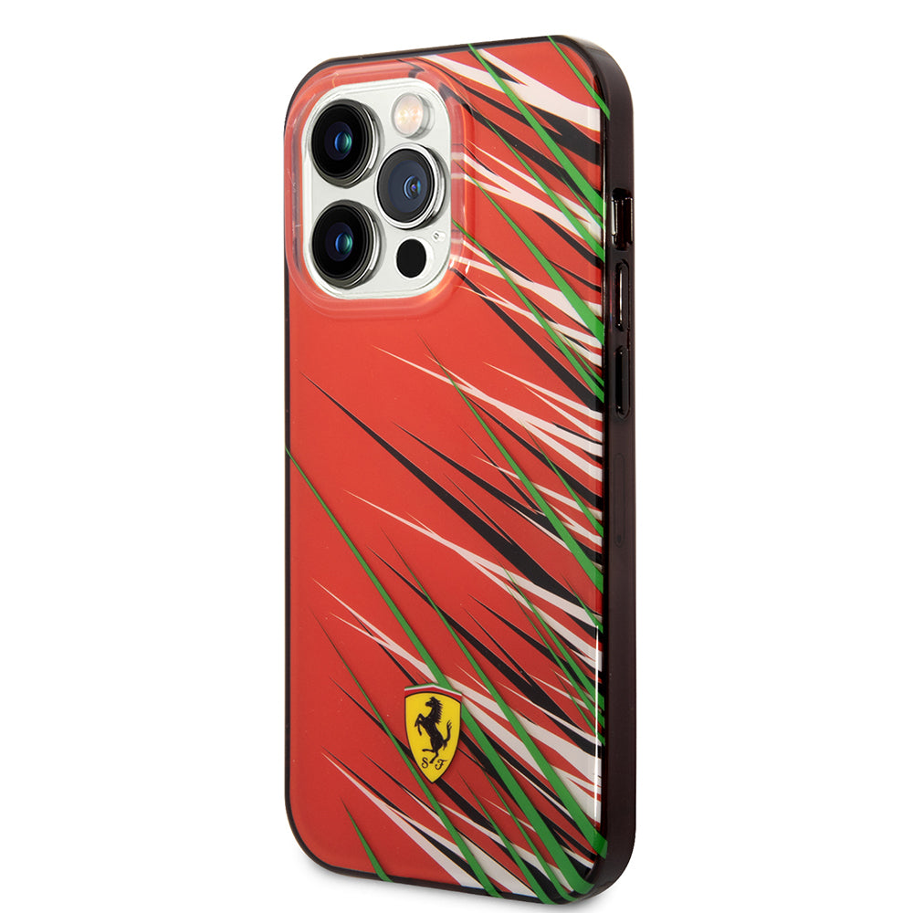 iPhone 14 Pro Max Kılıf Ferrari Orjinal Lisanslı Baskı Logolu Çimen Desenli Kapak
