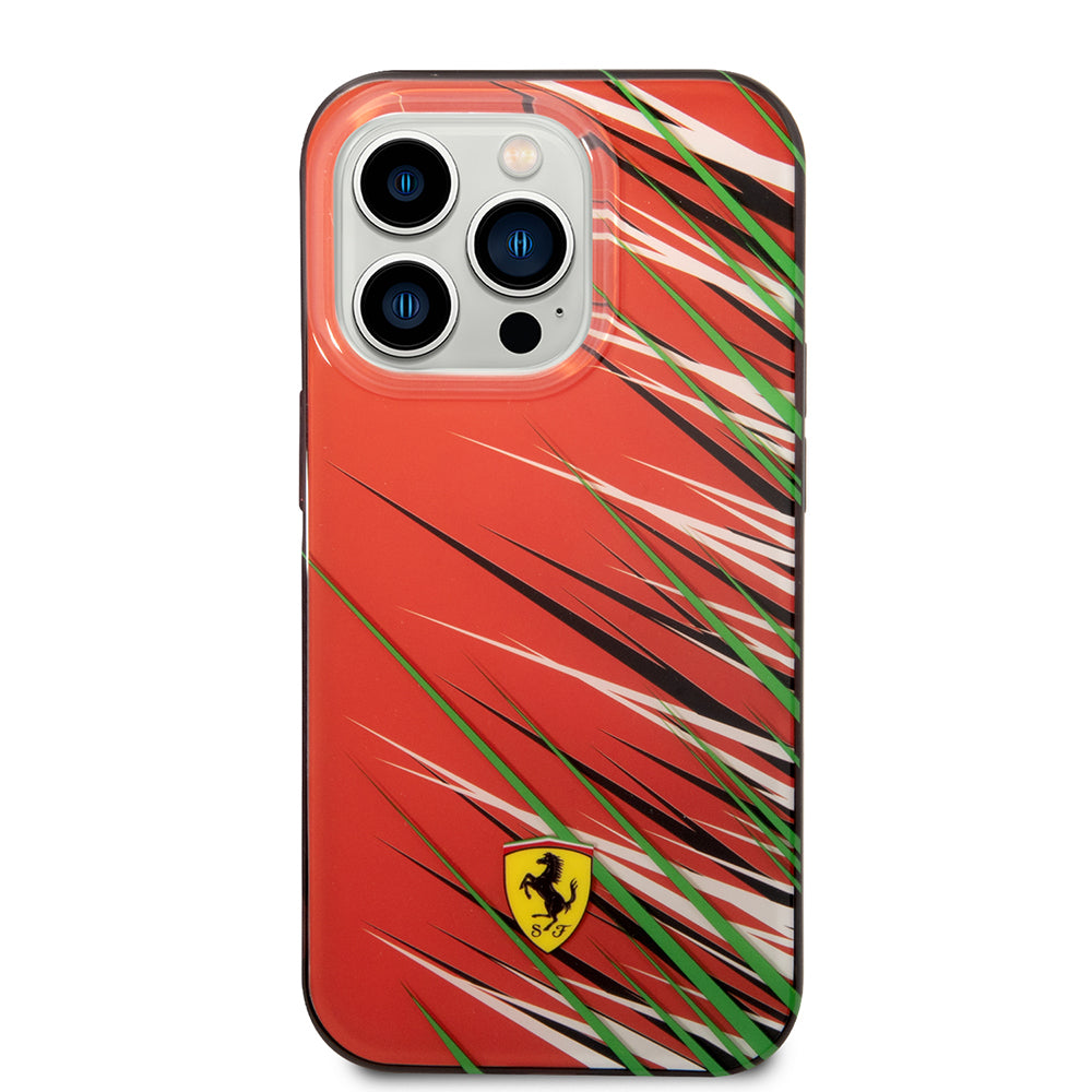 iPhone 14 Pro Max Kılıf Ferrari Orjinal Lisanslı Baskı Logolu Çimen Desenli Kapak