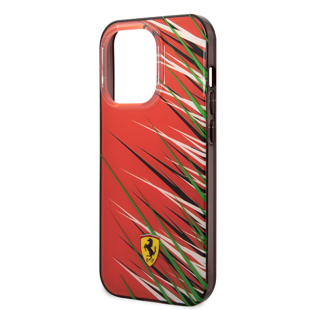iPhone 14 Pro Max Kılıf Ferrari Orjinal Lisanslı Baskı Logolu Çimen Desenli Kapak