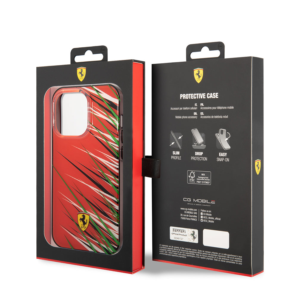 iPhone 14 Pro Max Kılıf Ferrari Orjinal Lisanslı Baskı Logolu Çimen Desenli Kapak