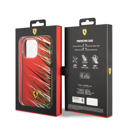 iPhone 14 Pro Max Kılıf Ferrari Orjinal Lisanslı Baskı Logolu Çimen Desenli Kapak