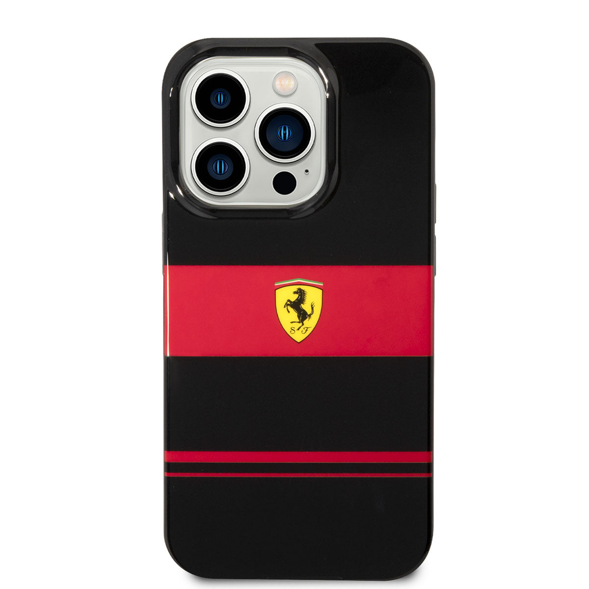 iPhone 14 Pro Max Kılıf Ferrari Orjinal Lisanslı M-safe Şarj Özellikli Yatay Çizgili Dizayn Kapak
