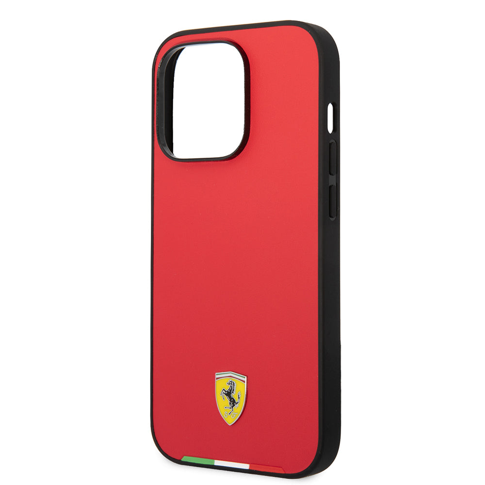 iPhone 14 Pro Max Kılıf Ferrari Orjinal Lisanslı PU Deri İtalyan Bayrak Dizayn Kapak