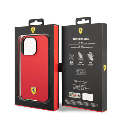 iPhone 14 Pro Max Kılıf Ferrari Orjinal Lisanslı PU Deri İtalyan Bayrak Dizayn Kapak