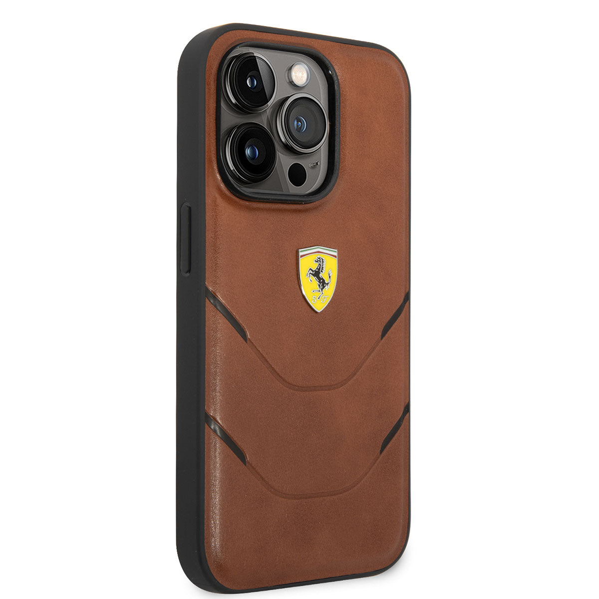 iPhone 14 Pro Max Kılıf Ferrari Orjinal Lisanslı PU Deri Sıcak Baskı Çizgili Dizayn Kapak