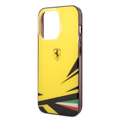 iPhone 14 Pro Max Kılıf Ferrari Sarı İtalyan Bayrak Baskılı Dizayn Kapak