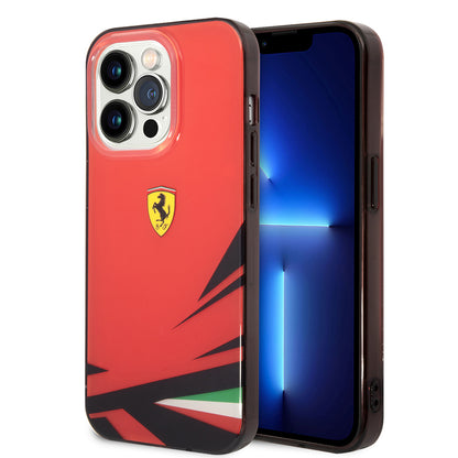 iPhone 14 Pro Max Kılıf Ferrari Sarı İtalyan Bayrak Baskılı Dizayn Kapak