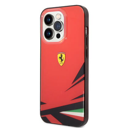 iPhone 14 Pro Max Kılıf Ferrari Sarı İtalyan Bayrak Baskılı Dizayn Kapak