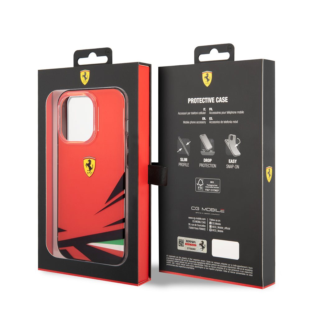 iPhone 14 Pro Max Kılıf Ferrari Sarı İtalyan Bayrak Baskılı Dizayn Kapak