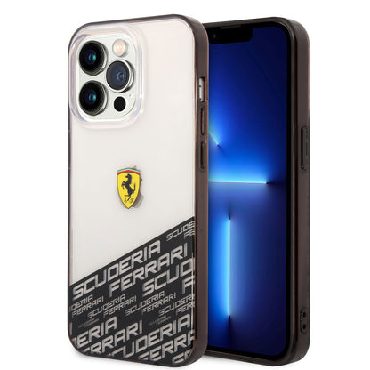 iPhone 14 Pro Max Kılıf Ferrari Transparan Alt Kısım Baskılı Dizayn Kapak