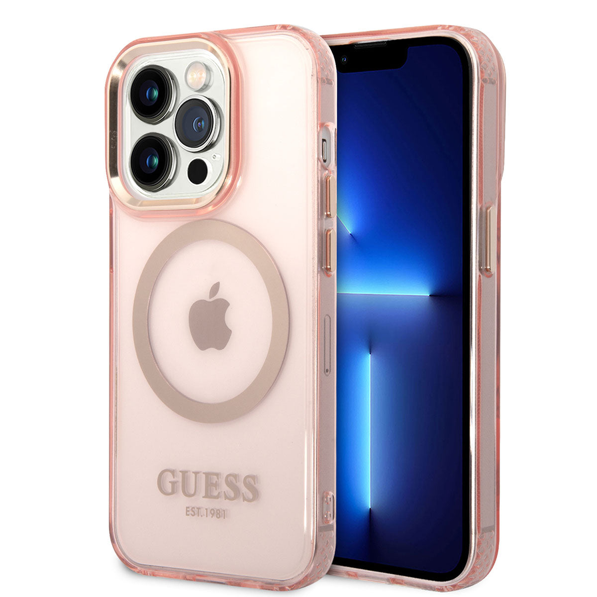 Apple iPhone 14 Pro Max Kılıf GUESS M-safe Şarj Özellikli Airbagli Dizayn Kapak