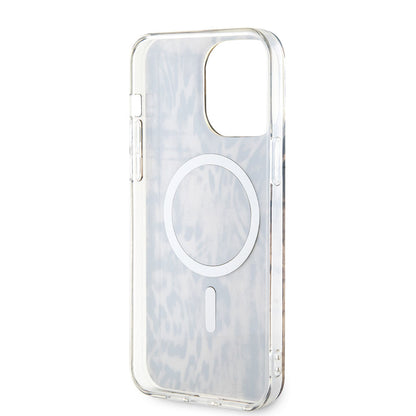 iPhone 14 Pro Max Kılıf GUESS M-safe Şarj Özellikli Leopar Desenli Kapak
