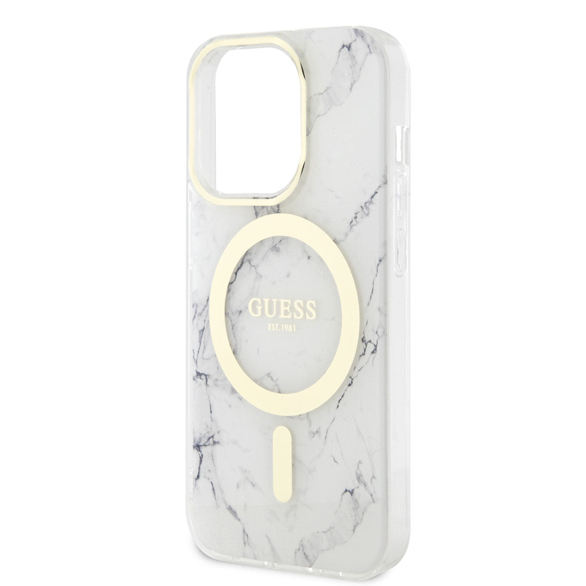 iPhone 14 Pro Max Kılıf GUESS M-safe Şarj Özellikli Mermer Desenli Kapak