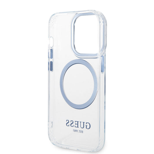 iPhone 14 Pro Max Kılıf GUESS M-safe Şarj Özellikli Metal Kamera Çerçeveli Kapak