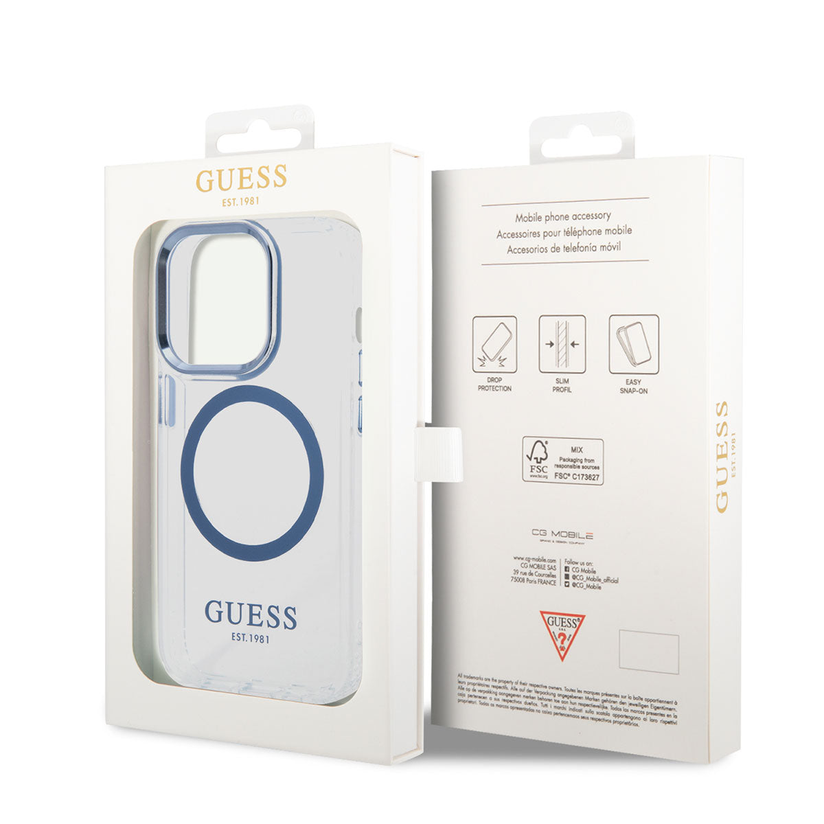 iPhone 14 Pro Max Kılıf GUESS M-safe Şarj Özellikli Metal Kamera Çerçeveli Kapak