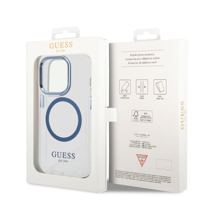 iPhone 14 Pro Max Kılıf GUESS M-safe Şarj Özellikli Metal Kamera Çerçeveli Kapak
