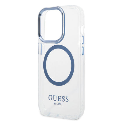 iPhone 14 Pro Max Kılıf GUESS M-safe Şarj Özellikli Metal Kamera Çerçeveli Kapak