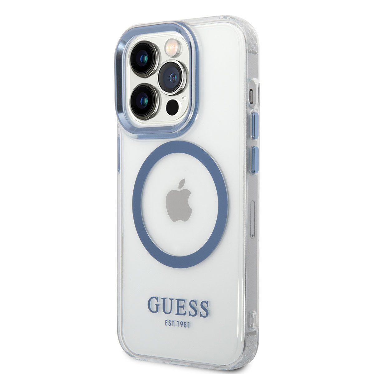 iPhone 14 Pro Max Kılıf GUESS M-safe Şarj Özellikli Metal Kamera Çerçeveli Kapak