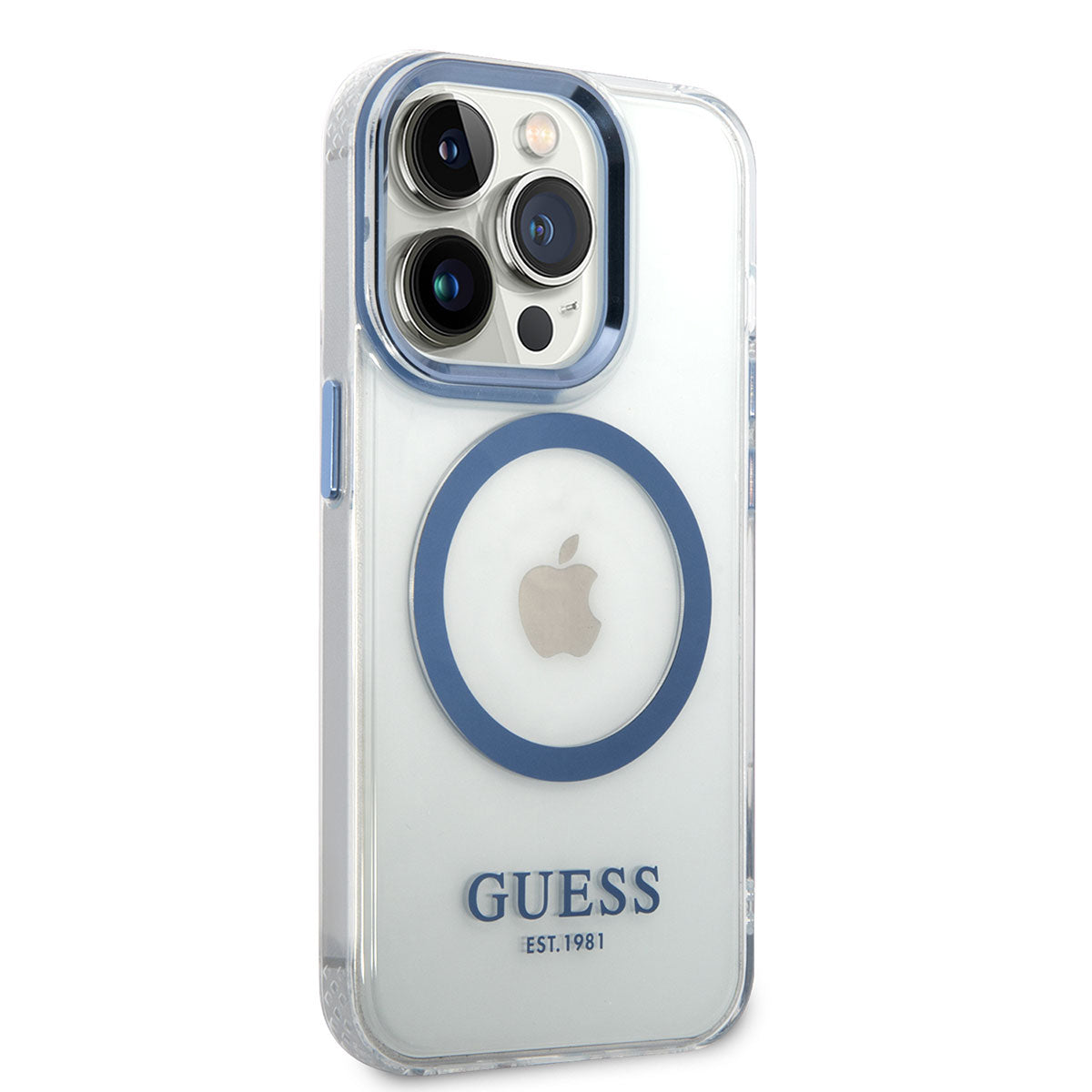 iPhone 14 Pro Max Kılıf GUESS M-safe Şarj Özellikli Metal Kamera Çerçeveli Kapak