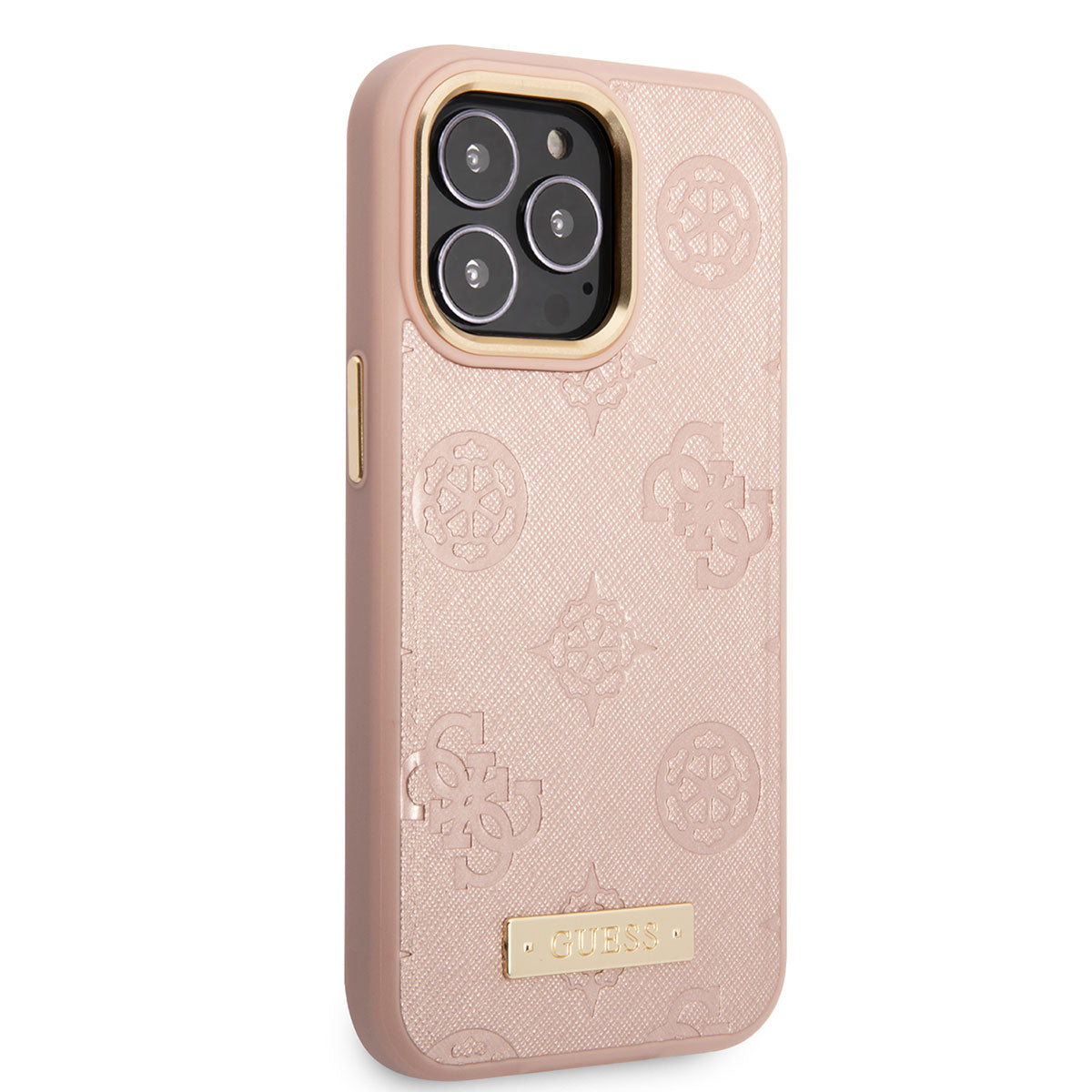 iPhone 14 Pro Max Kılıf GUESS M-safe Şarj Özellikli PU Deri Metal Logolu Kapak