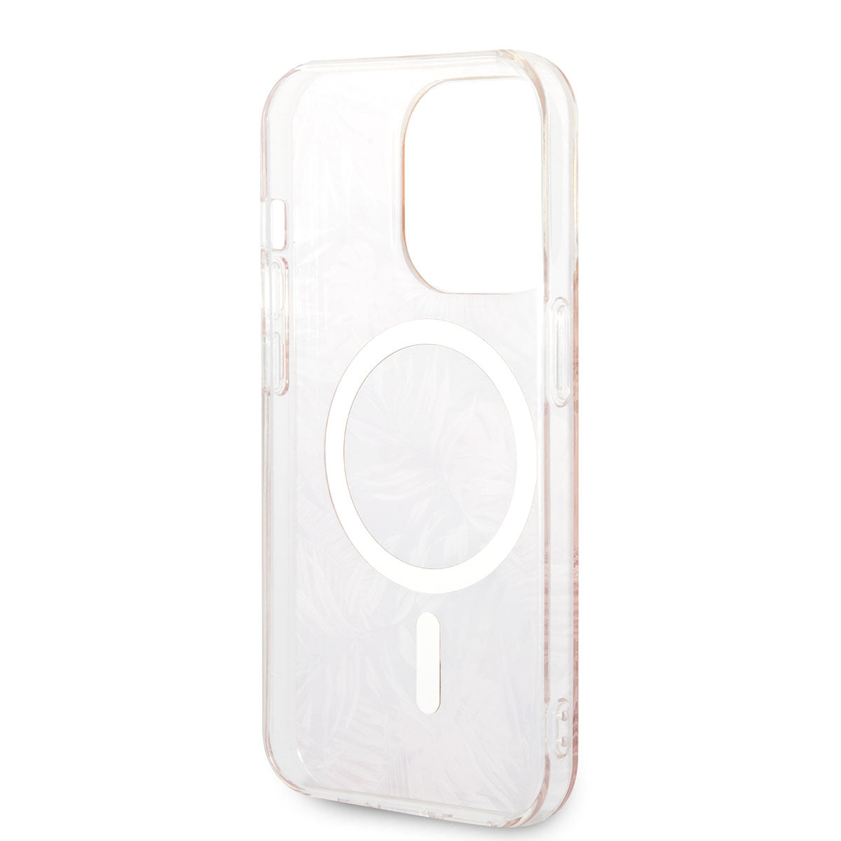 iPhone 14 Pro Max Kılıf GUESS M-safe Şarj Özellikli Yaprak Desenli M-safe Şarj Kablolu Kapak