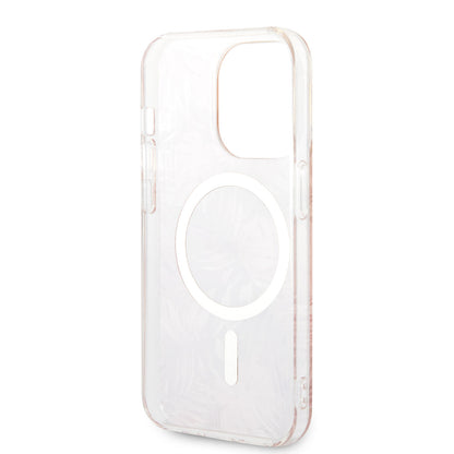 iPhone 14 Pro Max Kılıf GUESS M-safe Şarj Özellikli Yaprak Desenli M-safe Şarj Kablolu Kapak