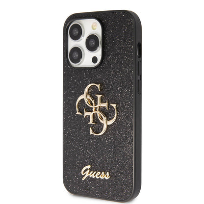 iPhone 14 Pro Max Kılıf Guess Orjinal Lisanslı 4G Büyük Metal Logolu Glitter Kapak