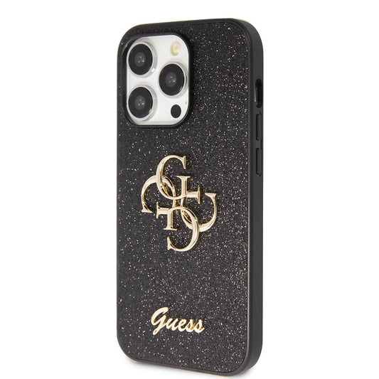 iPhone 14 Pro Max Kılıf Guess Orjinal Lisanslı 4G Büyük Metal Logolu Glitter Kapak