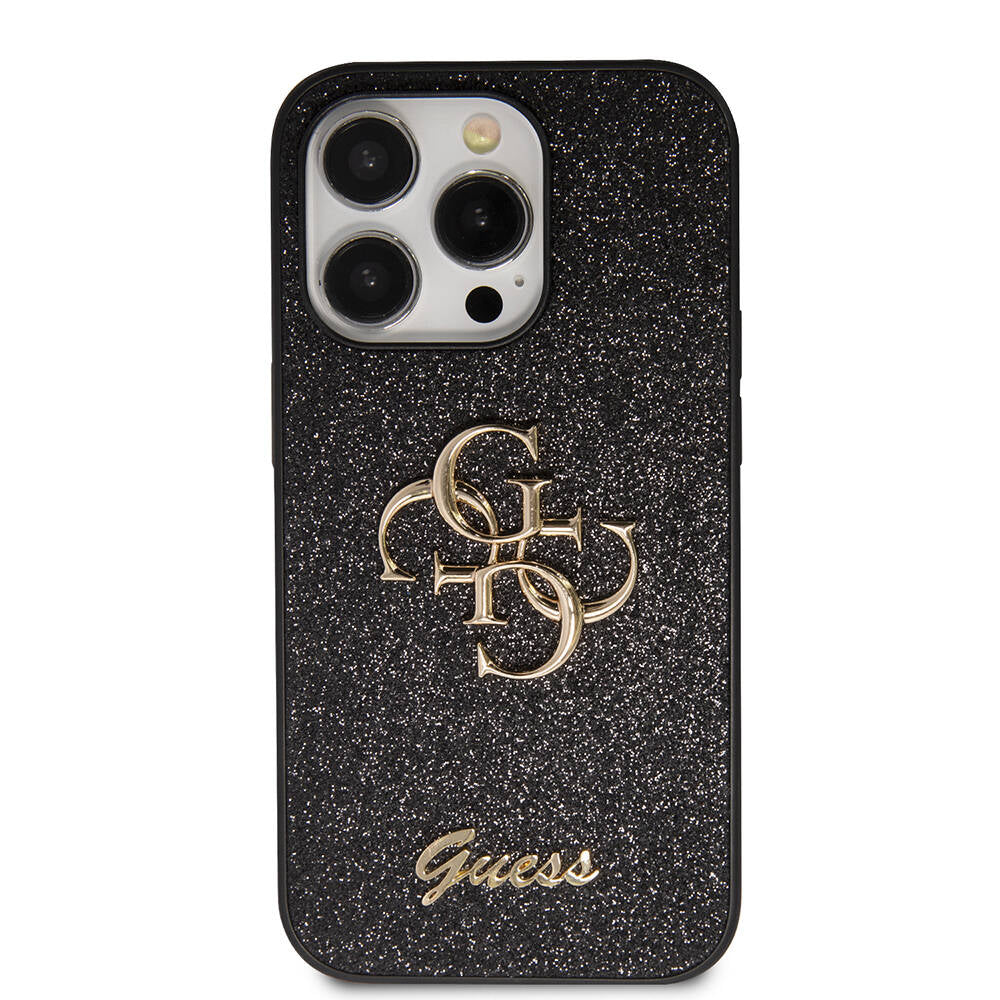 iPhone 14 Pro Max Kılıf Guess Orjinal Lisanslı 4G Büyük Metal Logolu Glitter Kapak
