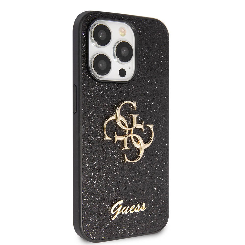 iPhone 14 Pro Max Kılıf Guess Orjinal Lisanslı 4G Büyük Metal Logolu Glitter Kapak