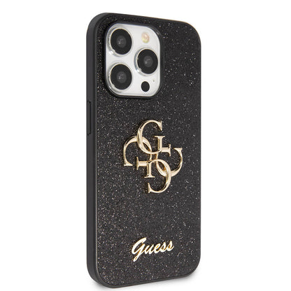 iPhone 14 Pro Max Kılıf Guess Orjinal Lisanslı 4G Büyük Metal Logolu Glitter Kapak