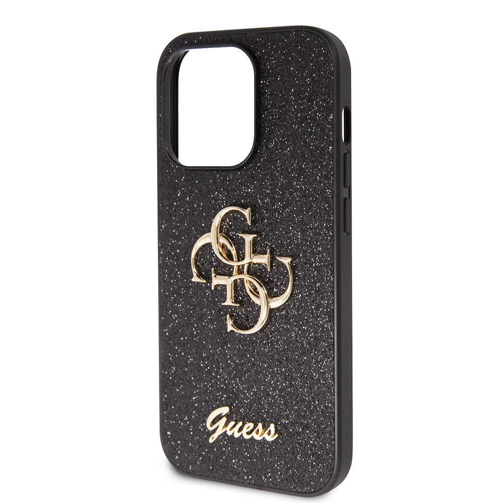 iPhone 14 Pro Max Kılıf Guess Orjinal Lisanslı 4G Büyük Metal Logolu Glitter Kapak