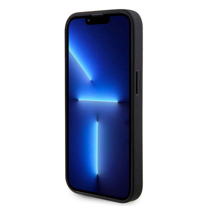 iPhone 14 Pro Max Kılıf Guess Orjinal Lisanslı Delikli Yazı ve 4G Glitter Büyük Metal Logolu Kapak