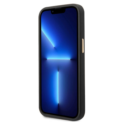 iPhone 14 Pro Max Kılıf Guess Orjinal Lisanslı M-safe Şarj Özellikli 4G Desenli PU Metal Plaka Klasik Logolu Kapak