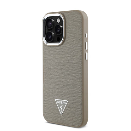 iPhone 14 Pro Max Kılıf Guess Orjinal Lisanslı M-safe Şarj Özellikli Grained Triangle Kapak