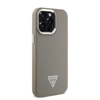 iPhone 14 Pro Max Kılıf Guess Orjinal Lisanslı M-safe Şarj Özellikli Grained Triangle Kapak