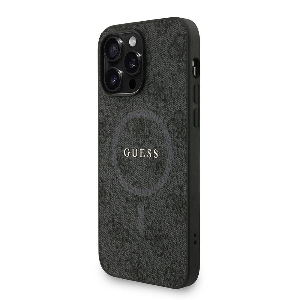 iPhone 14 Pro Max Kılıf Guess Orjinal Lisanslı M-safe Şarj Özellikli PU Deri Bilek Askı İpli Yazı Logolu Kapak