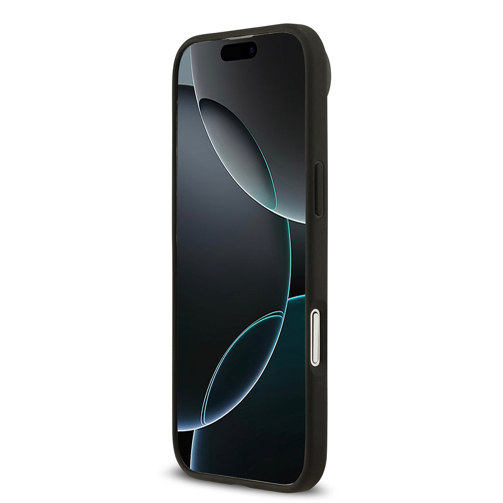iPhone 17 Air Kılıf Guess Orjinal Lisanslı M-safe Şarj Özellikli Taneli Çiçek Tasarımlı Metal Yazı Logolu Kapak